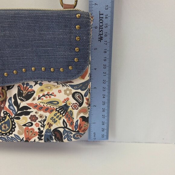 Sakroots Austen Double Gusset Crossbody Bag With Studded Denim Flap - Picture 13 of 15
